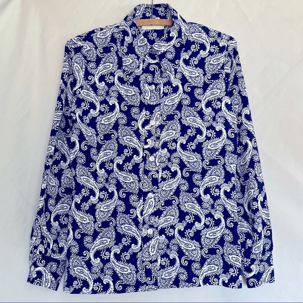 VTG ‘70s Pepper Tree Groovy Pointed Collar Paisley Blouse
